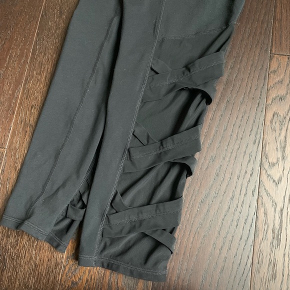 Athleta Black Crop Leggings with Mesh Detail - Picture 3 of 5